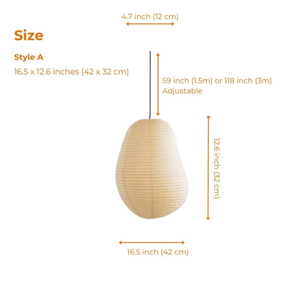 Artistic handcrafted paper lantern lamp for Wabi-Sabi interior