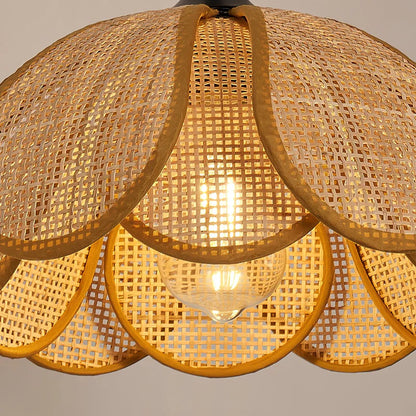 Natural hand-woven rattan wall light perfect for healthy non-toxic nursery decor