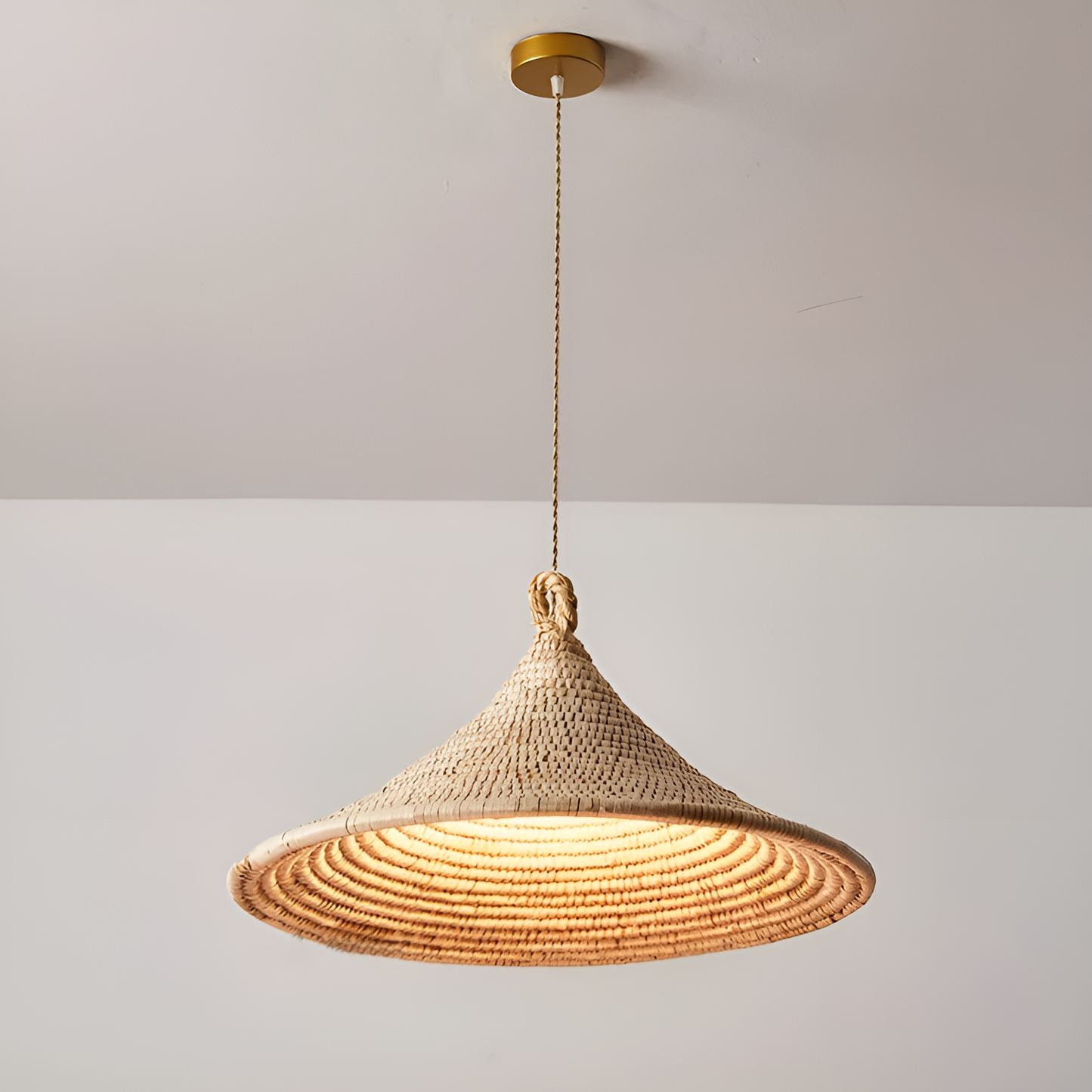 Handmade sustainable jute weave shade, designed for a non-toxic and healthy indoor lighting environment.