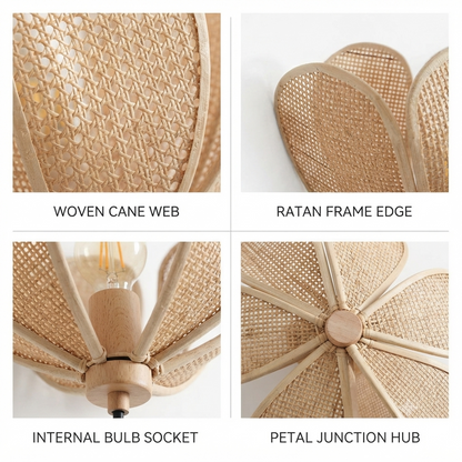 Sustainable handwoven rattan wall lamp for eco-friendly modern living room decor