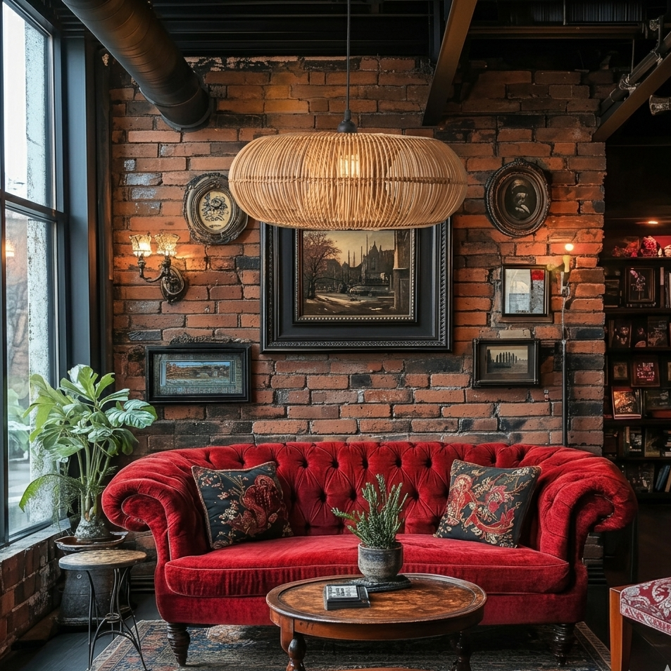 Industrial loft woven oval pendant, providing a rugged yet natural contrast for modern industrial lofts.