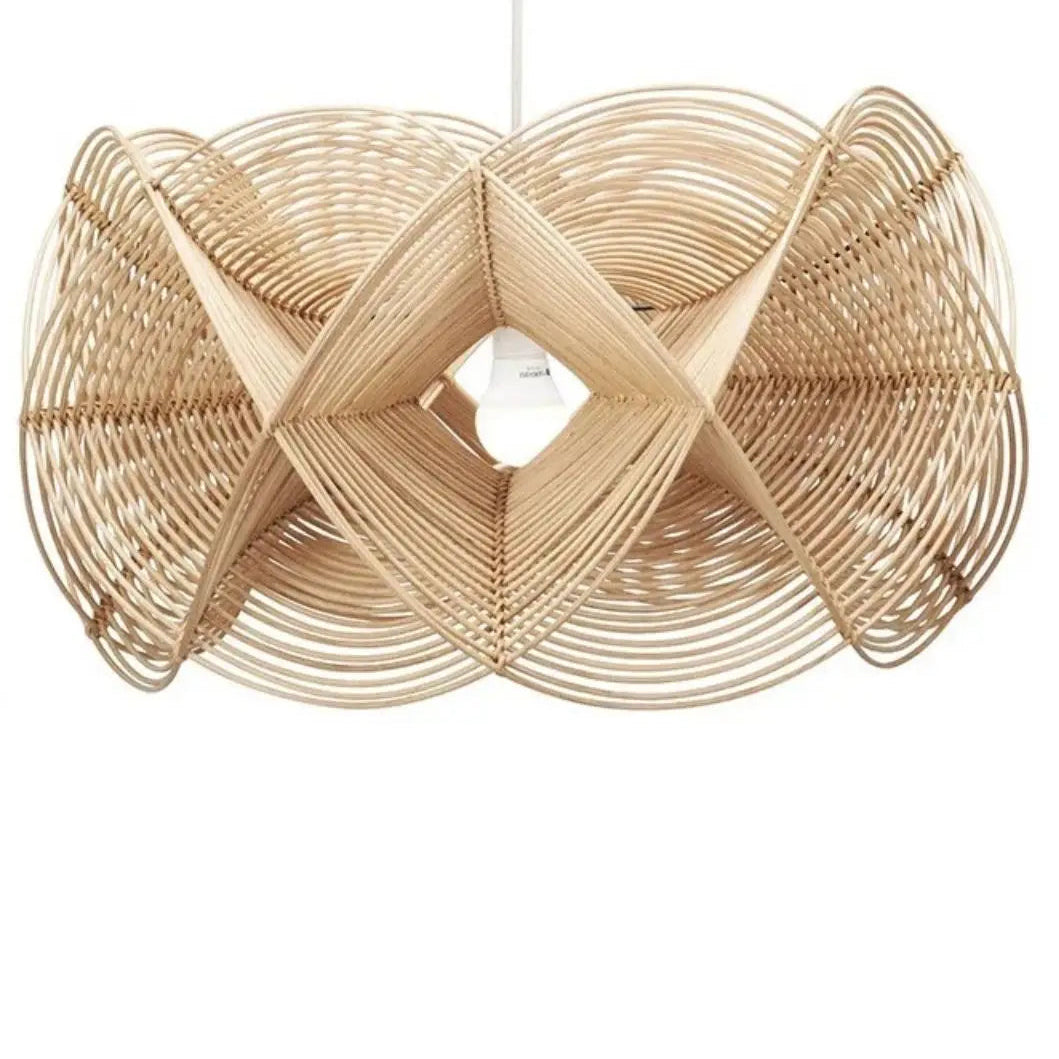 Modern Japandi style rattan light fixture ideal for minimalist contemporary home decor.