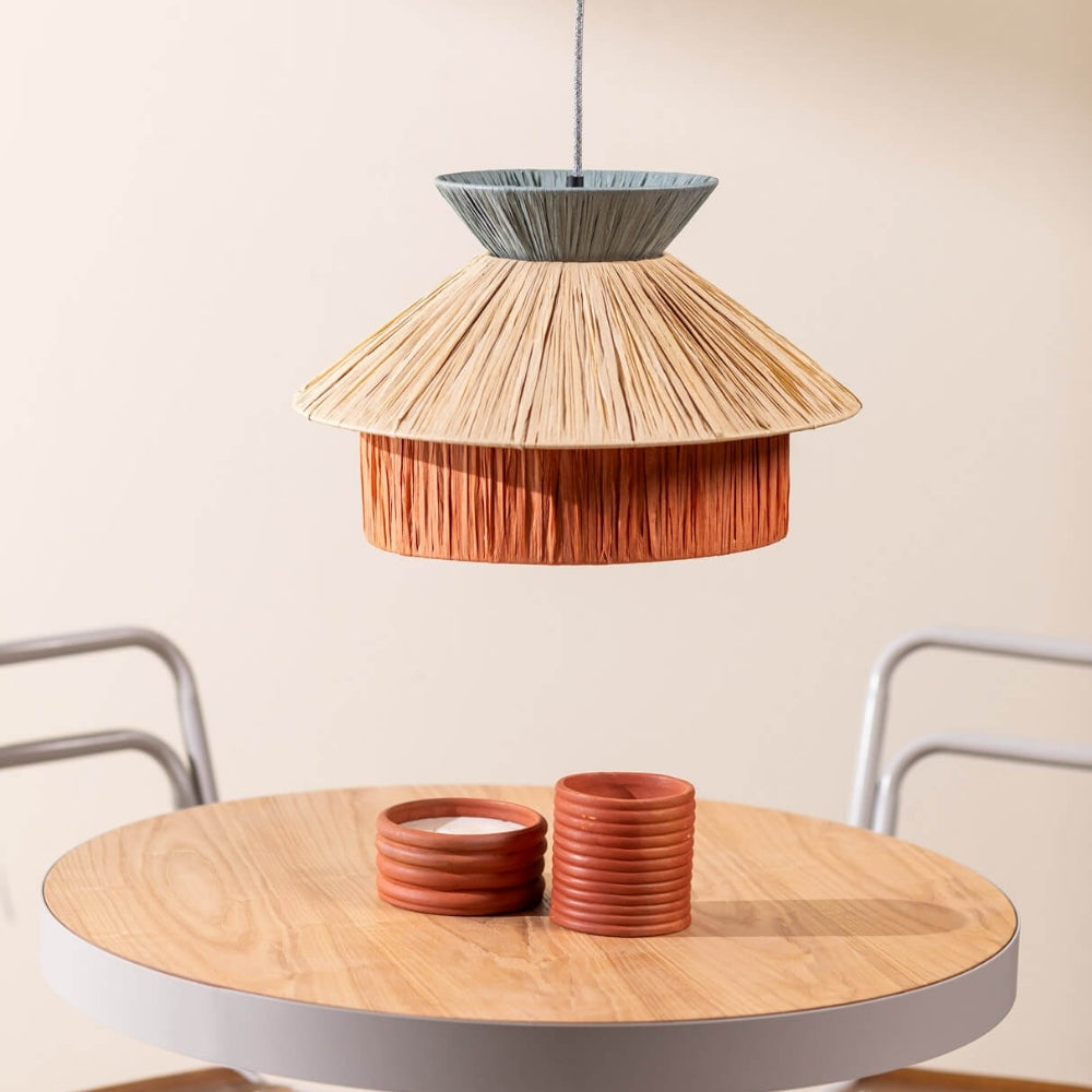 Japandi style multicolored pendant lamp for handcrafted Zen home lighting