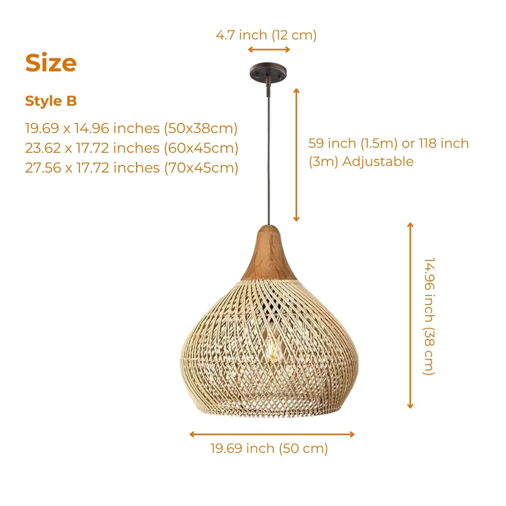 Elegant bamboo pendant lamp with natural texture