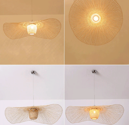 Statement large decorative bamboo hanging light