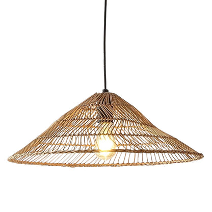 Large woven industrial pendant lighting in rustic style