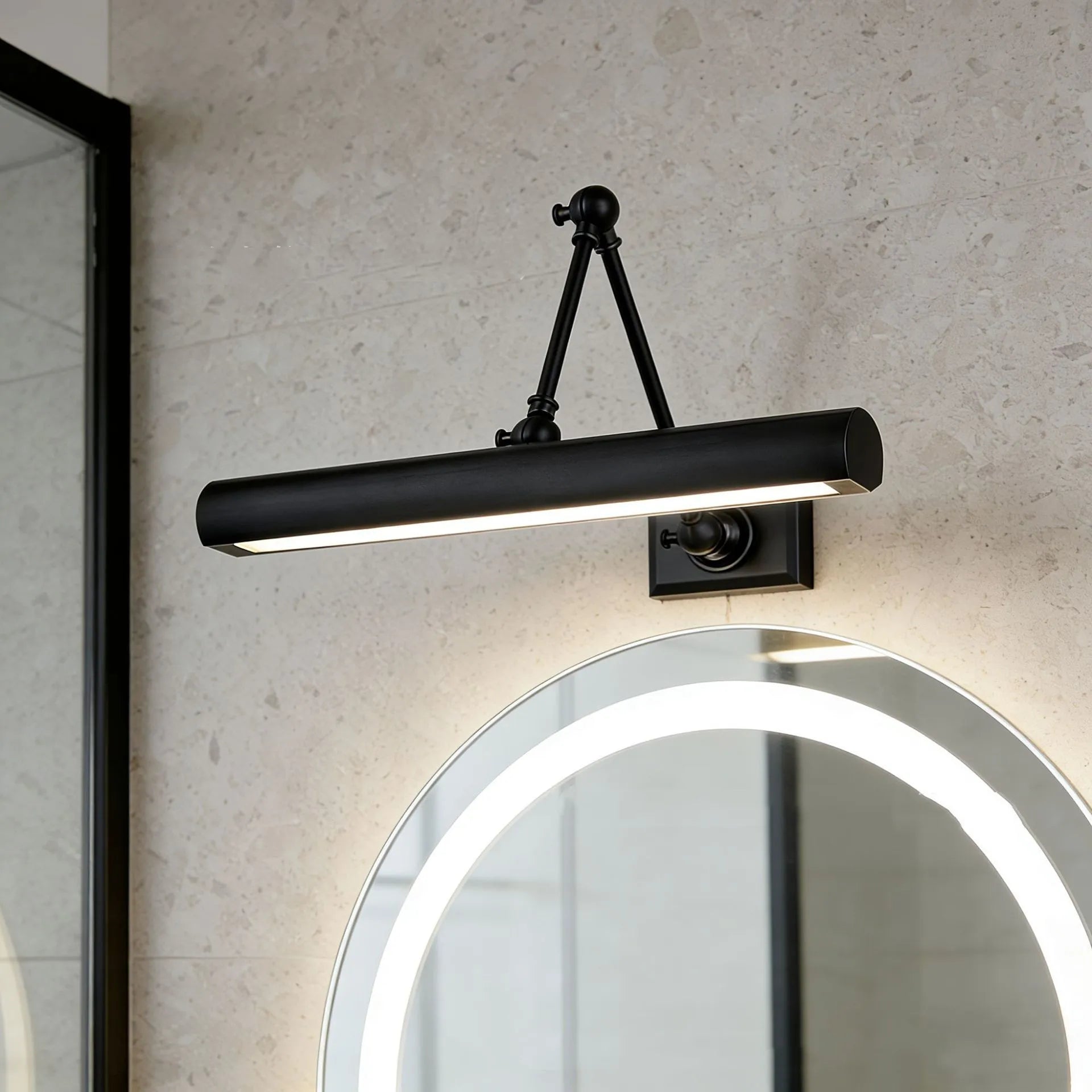 Luxury aesthetic brass mirror sconce for sophisticated bathroom vanity lighting
