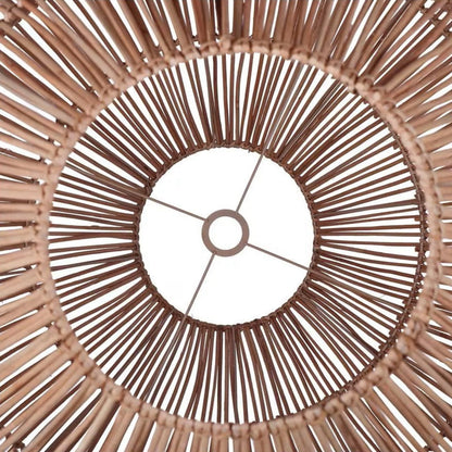 Modern Nordic wicker ceiling fitting with a symmetrical vertical frame, emphasizing warm minimalism and natural elegance.