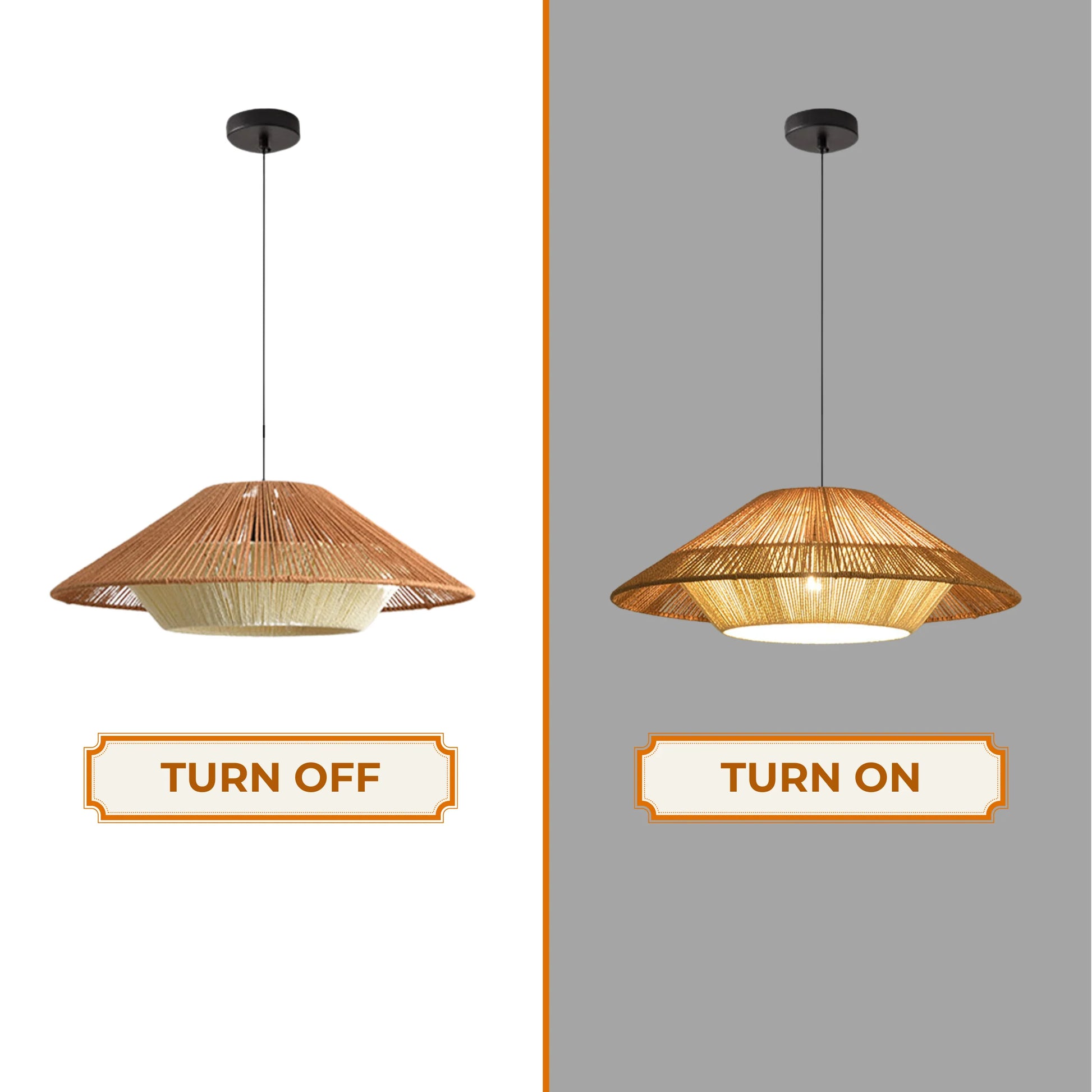 Modern Nordic wicker ceiling chandelier with clean geometric lines, emphasizing organic textures and earthy warmth.
