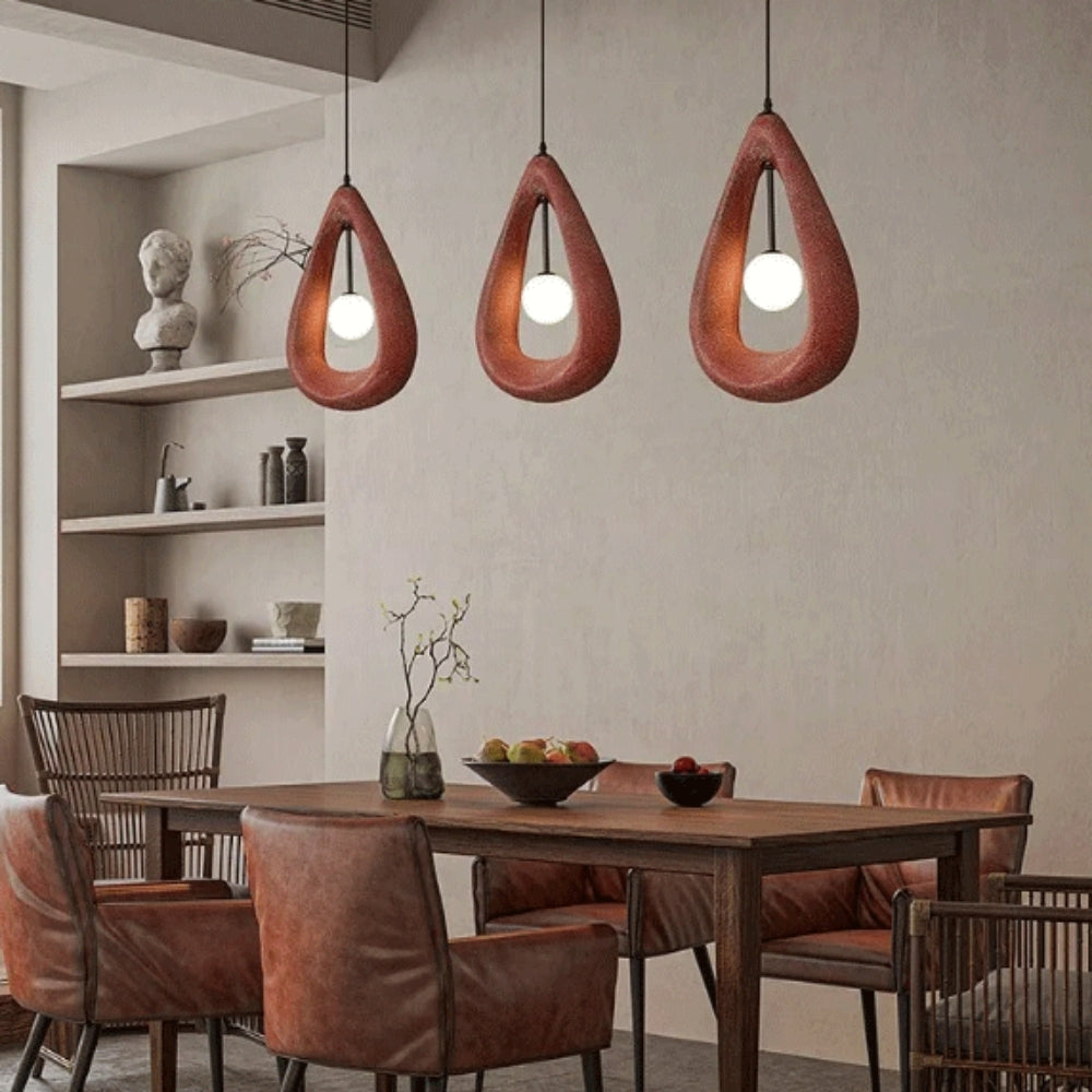 Elegant Japandi style teardrop lamp for modern restaurant interior