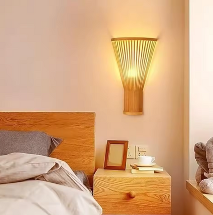 Nordic minimalist organic bamboo hanging lamp ceiling light