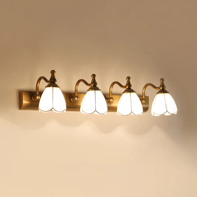 Minimalist brass tulip wall sconce for modernism style living room accent lighting