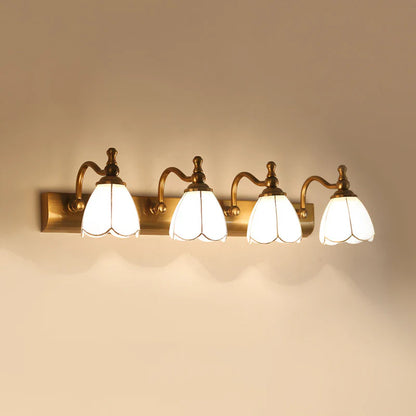 Minimalist brass tulip wall sconce for modernism style living room accent lighting
