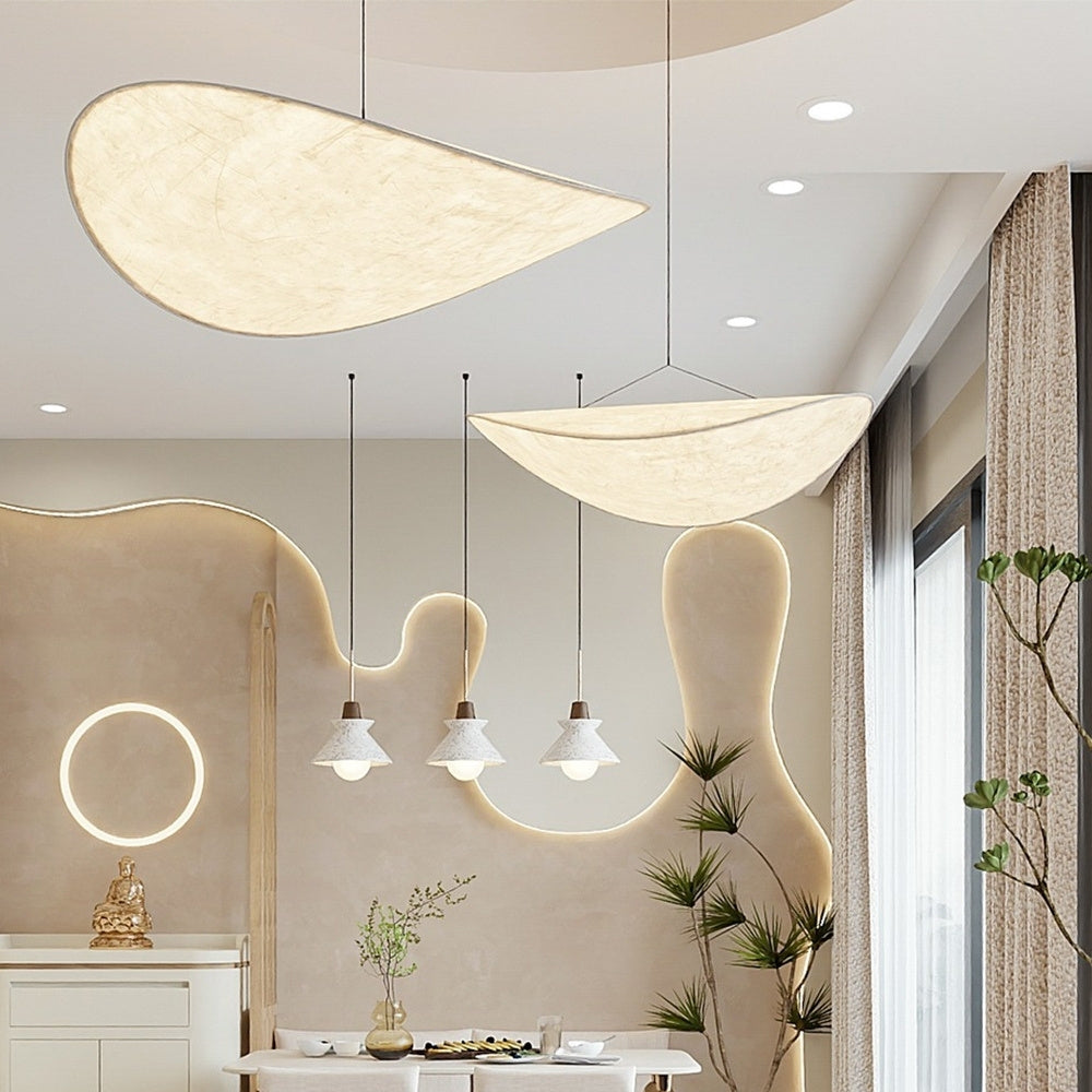 Minimalist fabric twisted pendant light for modern dining room