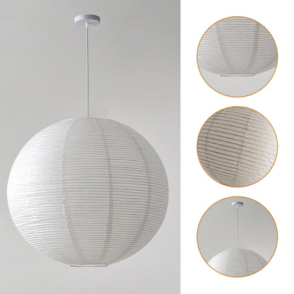 Minimalist round paper pendant for study or office space