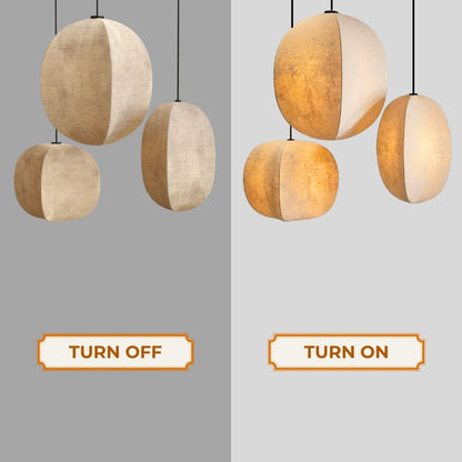 Minimalist paper pendant lamp with textured finish for modern home decor
