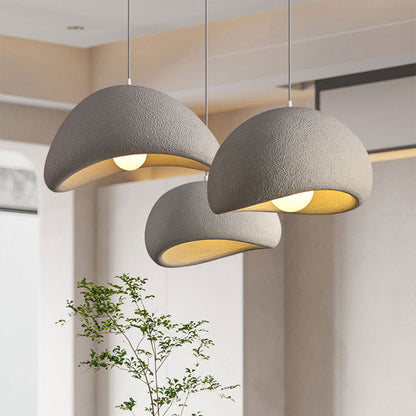 Minimalist white HDPE soft form pendant fixture