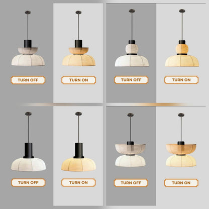 Minimalist Zen paper pendant lamps providing soft, warm, ambient lighting