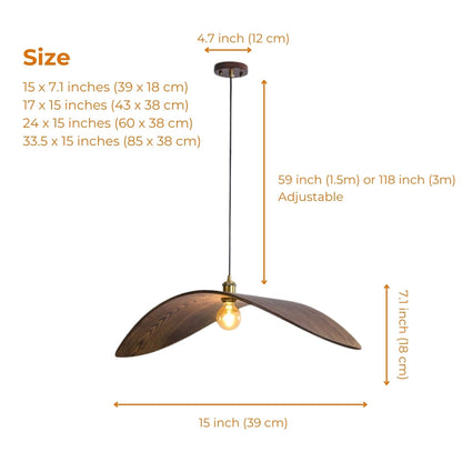 Modern Zen wood wave pendant light for minimalist home decoration