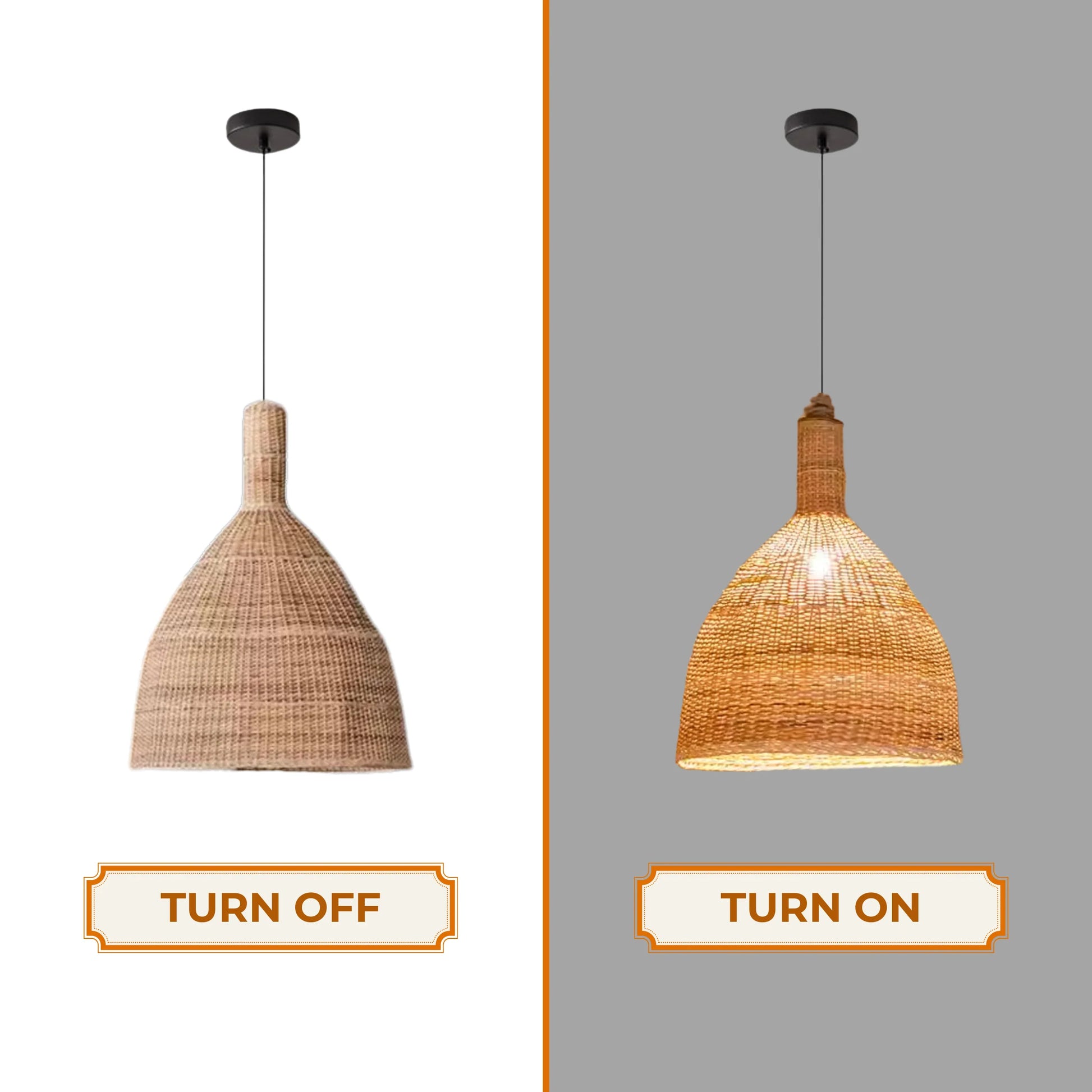 Minimalist bamboo fiber hanging light for modern sustainable decor.