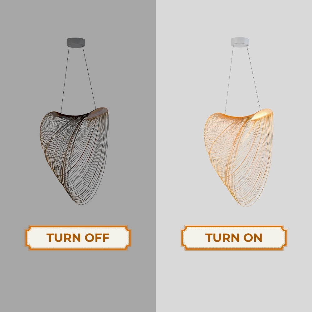 Modern sculptural pendant fixture with an eye-catching abstract design
