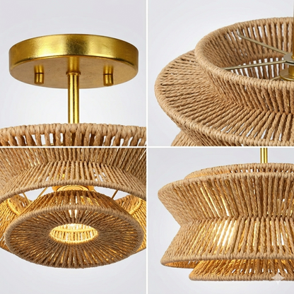 Natural botanical hemp light fixture, enhancing a healthy indoor climate with organic materials.
