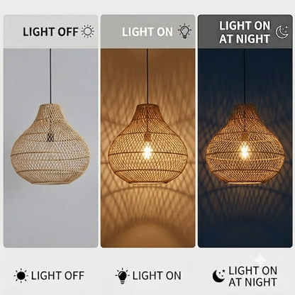 Minimalist Nordic hanging lamp set, elegant rattan design for modern stylish rooms.