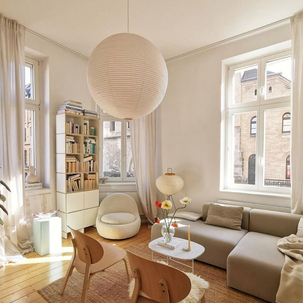Nordic minimalist paper ball hanging light for living room