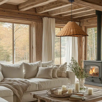 Nordic minimalist rattan living room light for a cozy home atmosphere