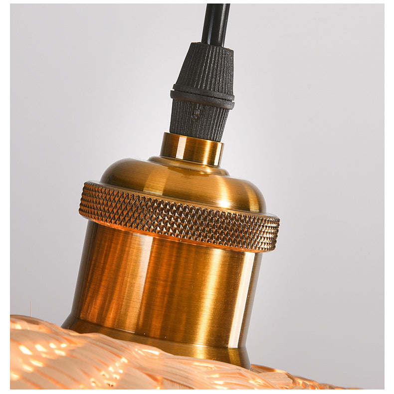 Wabi-Sabi Rattan Pendant Light | Curved Woven Chandelier