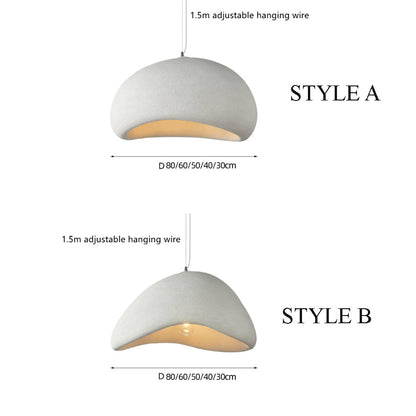 Organic gray HDPE pendant lighting fixture for open floor plan