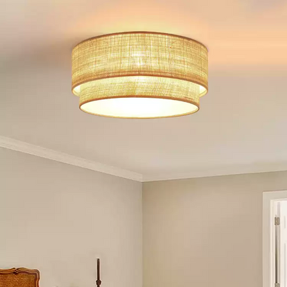 Organic Jute  textured flush light, a non-toxic and healthy lighting solution for your conscious home