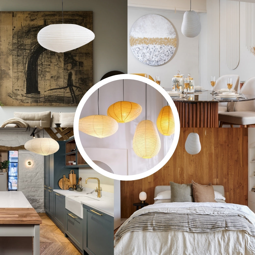 Organic shaped paper pendant light in image_6c6ccb.jpg
