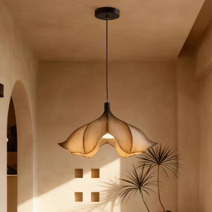 Pendant light in Minimalist style, featuring Wood Mix Resin material, ideal for Entryway decor, providing ambient, task, and mood lighting.