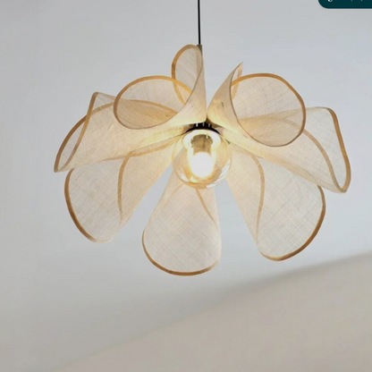 Pendant light in Modern style, crafted from Fabric, ideal for Living room decor, providing ambient and mood lighting with an organic, sculptural appeal.