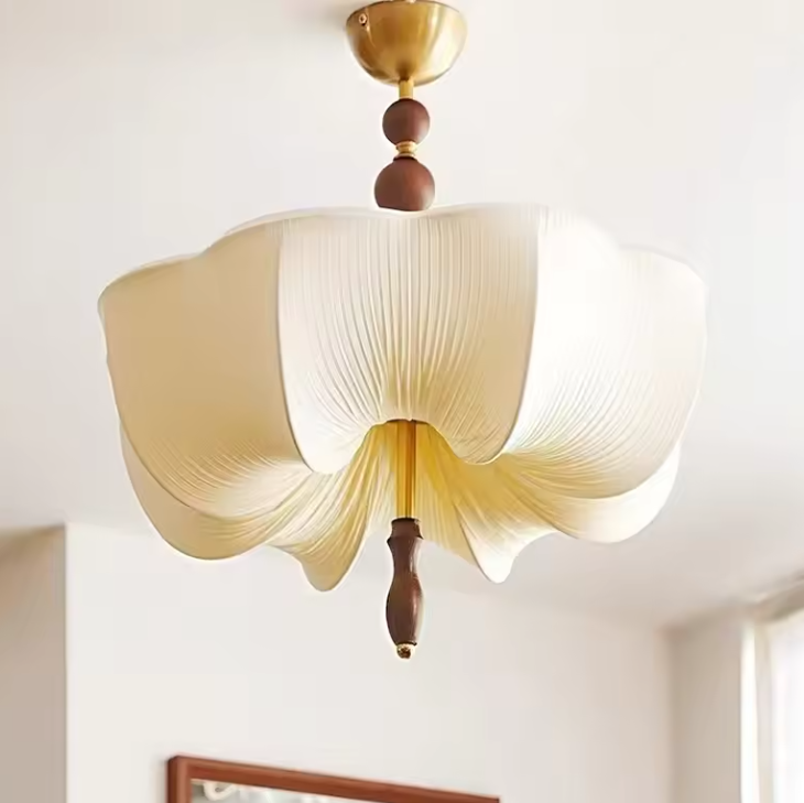 Pendant light in Organic modern style, featuring Wood Mix Cloth, ideal for Entryway lighting