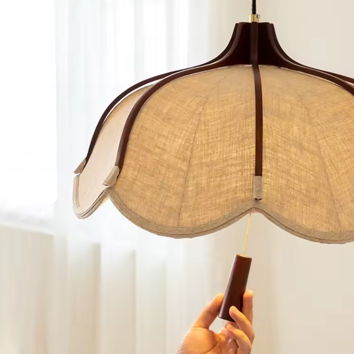 Pendant light Scandinavian featuring Wood Mix Cloth designed for Art room interior