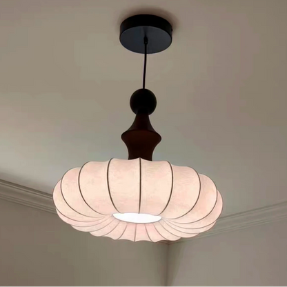 Pendant light in Scandinavian style, featuring Wood Mix Cloth material, ideal for Design decor, providing ambient and task lighting.