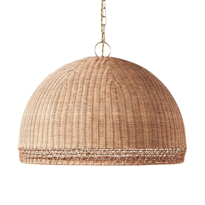 Premium natural fiber woven dome shade, 100% biodegradable and eco-friendly ceiling light.