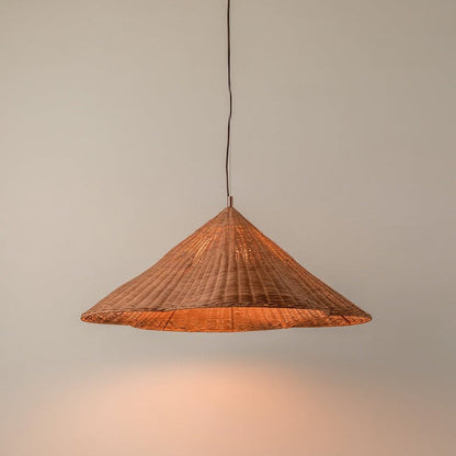 Premium natural woven rattan shade, a 100% biodegradable and eco-friendly ceiling lighting choice.