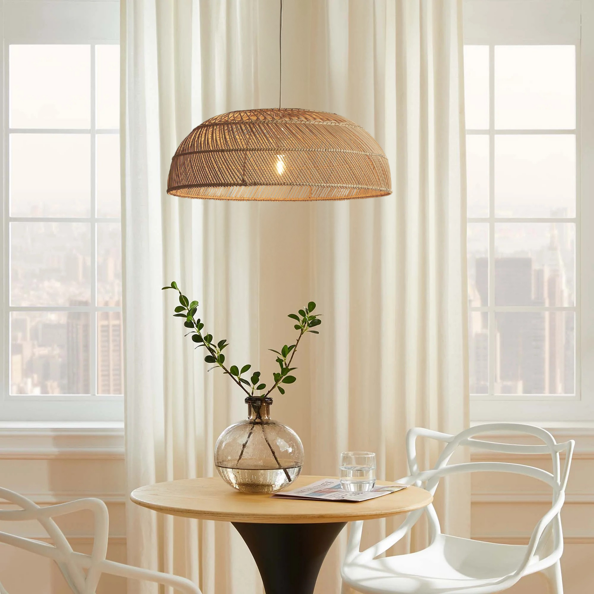 Refined rattan pendant light designed for elegant and peaceful interiors
