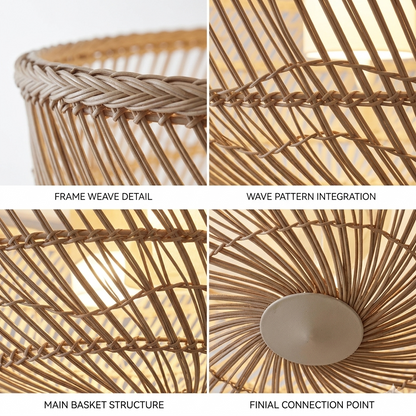 Resort style rattan ceiling lamp, an ideal choice for high-end hospitality and luxury villa decor.