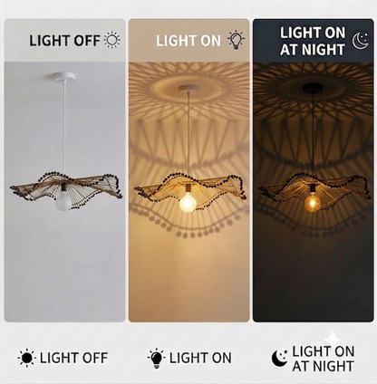 Minimalist Scandinavian pendant light, natural wire for modern home style.