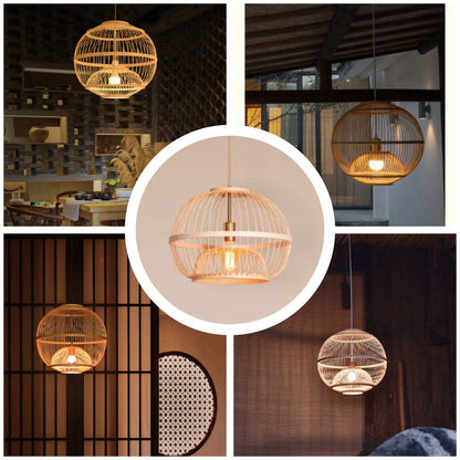 Scandinavian style bamboo hanging lamp for a clean and minimalist home design