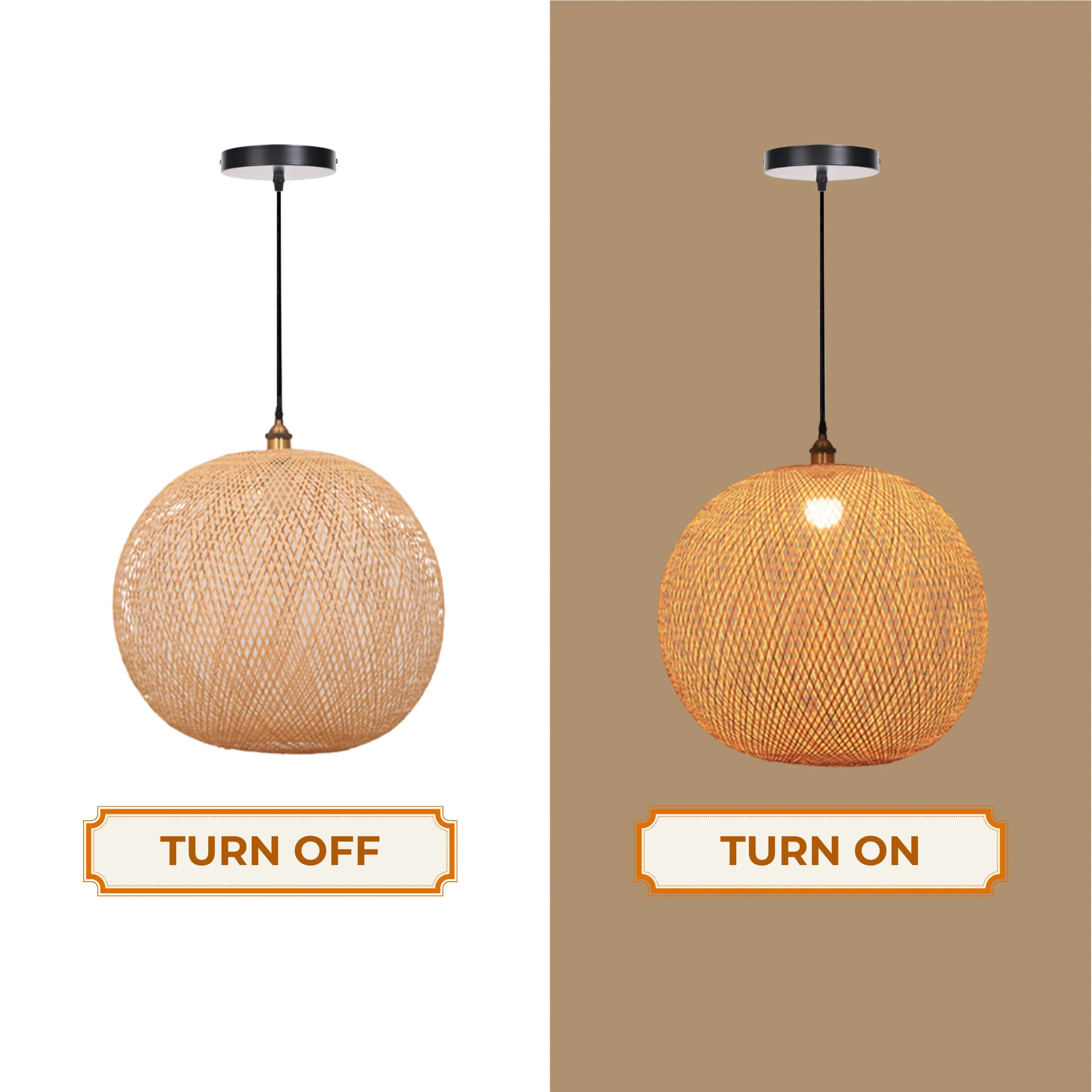 Scandinavian style woven globe light fixture for a clean and minimalist home aesthetic