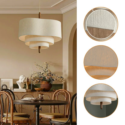 Scandinavian style tiered fabric lamp for modern minimalist homes