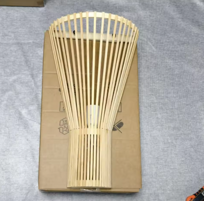 Eco-conscious handmade bamboo drop light with organic texture