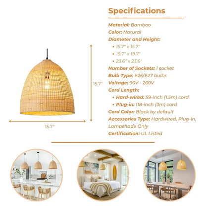 Stylish woven bamboo lighting fixture used as aesthetic interior decor in a modern cafe.