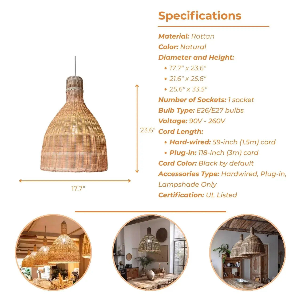 Tropical vibe bamboo bell pendant lamp perfect for creating a vacation feel.