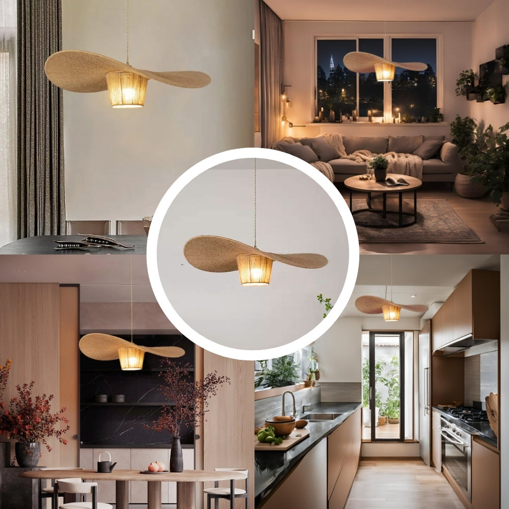 Unique Japandi style hat pendant set for a sophisticated artistic interior